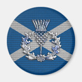 Carbon Fibre Print Scotland Flag Magnet (Vorne)