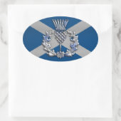 Carbon Fibre Print Scotland Flag Ovaler Aufkleber (Tasche)