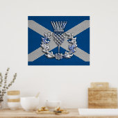 Carbon Fibre Print Scotland Flag Poster (Küche)