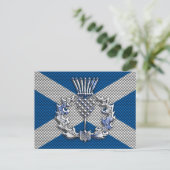 Carbon Fibre Print Scotland Flag Postkarte (Stehend Vorderseite)