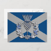 Carbon Fibre Print Scotland Flag Postkarte (Vorne/Hinten)