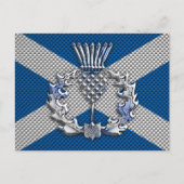Carbon Fibre Print Scotland Flag Postkarte (Vorderseite)
