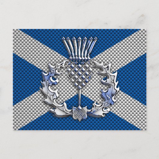 Carbon Fibre Print Scotland Flag Postkarte (Vorderseite)