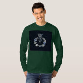 Carbon Fibre Print Silver Scottish Thistle T-Shirt (Vorne ganz)