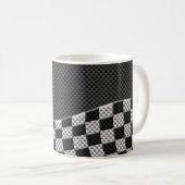 Carbon Fibre Racing Flag Schachbretts Wave Print Kaffeetasse (VorderseiteRechts)