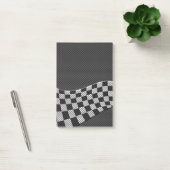 Carbon Fibre Racing Flag Schachbretts Wave Print Post-it Klebezettel (Büro)