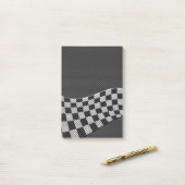 Carbon Fibre Racing Flag Schachbretts Wave Print Post-it Klebezettel (Auf Schreibtisch)