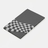 Carbon Fibre Racing Flag Schachbretts Wave Print Post-it Klebezettel (angewinkelt)