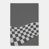 Carbon Fibre Racing Flag Schachbretts Wave Print Post-it Klebezettel (Vorderseite)