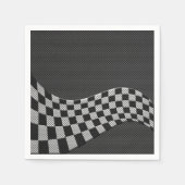 Carbon Fibre Racing Flag Schachbretts Wave Print Serviette (Vorderseite)