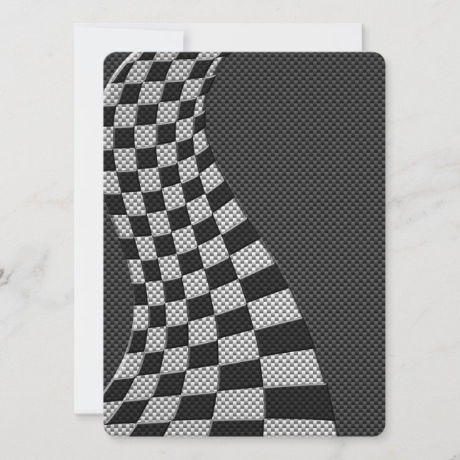 Carbon Fibre Racing Flag Wave Print (Vorderseite)