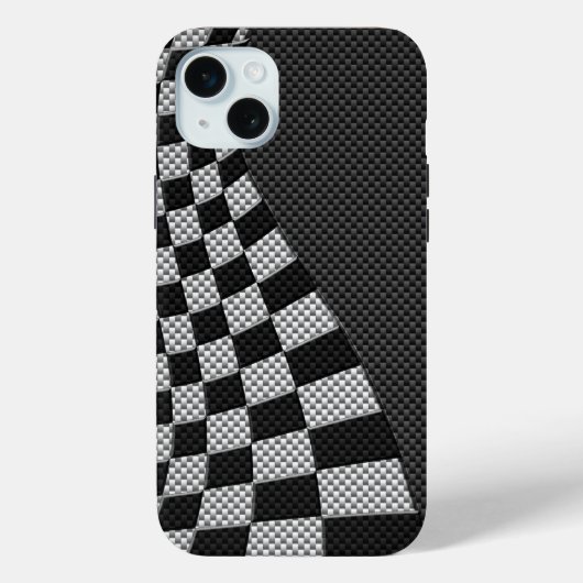Carbon Fibre Racing Flag Wave Print Case-Mate iPhone Hülle (Rückseite)