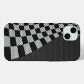 Carbon Fibre Racing Flag Wave Print Case-Mate iPhone Hülle (Rückseite (Horizontal))