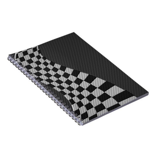 Carbon Fibre Racing Flag Wave Print Notizblock (Rechte Seite)