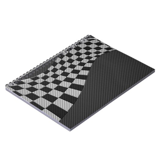 Carbon Fibre Racing Flag Wave Print Notizblock (Linke Seite)