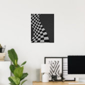 Carbon Fibre Racing Flag Wave Print Poster (Heimbüro)