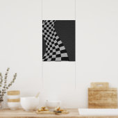 Carbon Fibre Racing Flag Wave Print Poster (Küche)