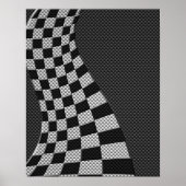 Carbon Fibre Racing Flag Wave Print Poster (Vorne)