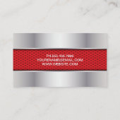 Carbon Fibre Red | Silber-Metallic Visitenkarte (Rückseite)