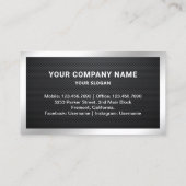 Carbon Fibre Silver Foil Real Anwesen Foto Realtor Visitenkarte (Rückseite)