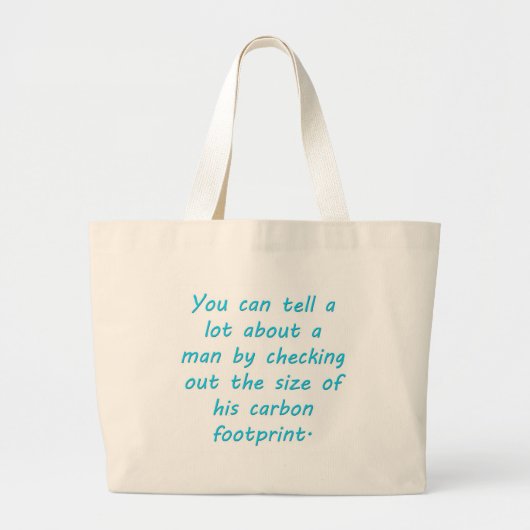 Carbon Footprint Türkis Jumbo Stoffbeutel (Vorne)