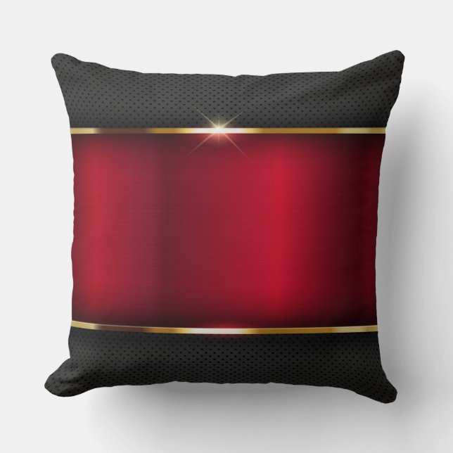 Carbon Golden Red Throw Kissen (Vorderseite)