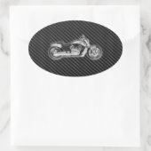 Carbon Harley Motorrad 3D Mode Zubehör Ovaler Aufkleber (Tasche)