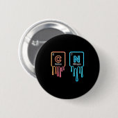 Carbon Nitrogen Science Design Fun Chemistry Lover Button (Vorne & Hinten)