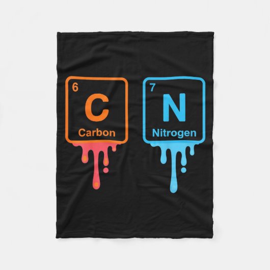 Carbon Nitrogen Science Design Fun Chemistry Lover Fleecedecke (Vorderseite)