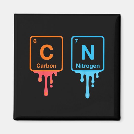 Carbon Nitrogen Science Design Fun Chemistry Lover Magnet (Vorne)