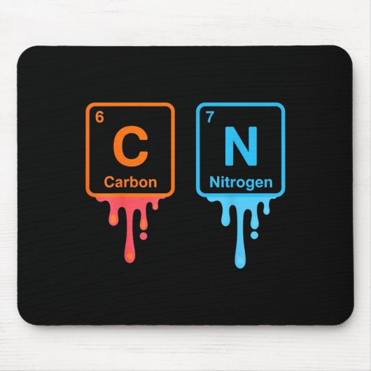 Carbon Nitrogen Science Design Fun Chemistry Lover Mousepad (Vorne)