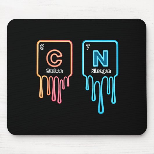 Carbon Nitrogen Science Design Fun Chemistry Lover Mousepad (Vorne)