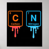 Carbon Nitrogen Science Design Fun Chemistry Lover Poster (Vorne)
