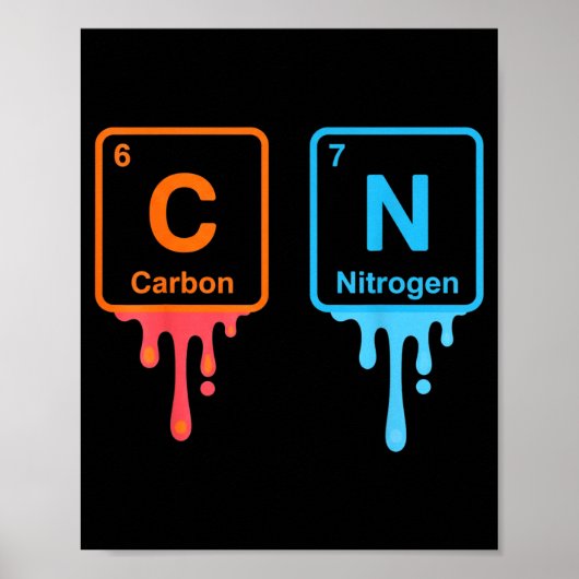 Carbon Nitrogen Science Design Fun Chemistry Lover Poster (Vorne)