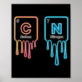 Carbon Nitrogen Science Design Fun Chemistry Lover Poster (Vorne)