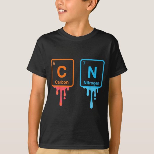 Carbon Nitrogen Science Design Fun Chemistry Lover T-Shirt (Vorderseite)