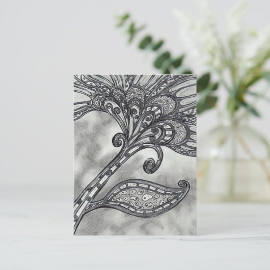 Carbon Space Blume 4 Postkarte (Stehend Vorderseite)
