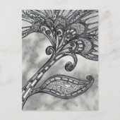 Carbon Space Blume 4 Postkarte (Vorderseite)