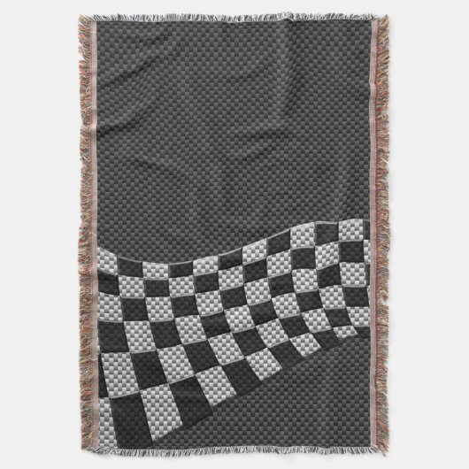 Carbon Style Racing Flag Wave Decor Decke (Vorderseite Vertikal)
