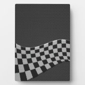 Carbon Style Racing Flag Wave Decor Fotoplatte (Vorderseite)