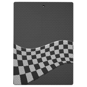 Carbon Style Racing Flag Wave Decor Klemmbrett