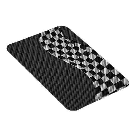 Carbon Style Racing Flag Wave Decor Magnet (Rechte Seite)