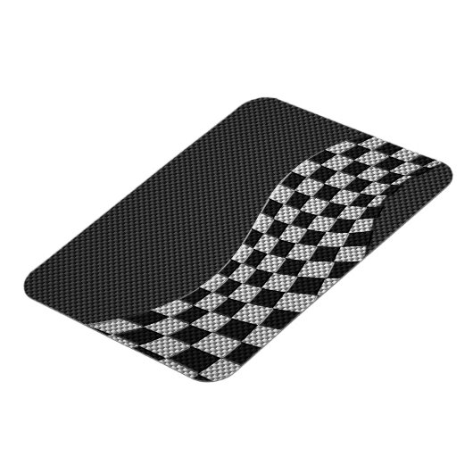 Carbon Style Racing Flag Wave Decor Magnet (Linke Seite)