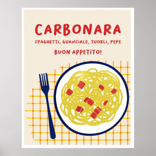 Carbonara-Druck Poster (Vorne)