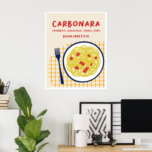 Carbonara-Druck Poster (Heimbüro)
