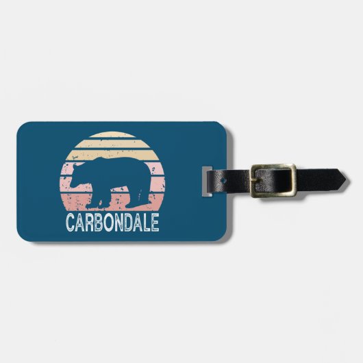 Carbondale Colorado Retro Bear Gepäckanhänger (Vorderseite horizontal)