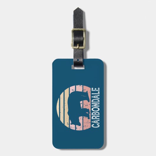 Carbondale Colorado Retro Bear Gepäckanhänger (Vorderseite vertikal)