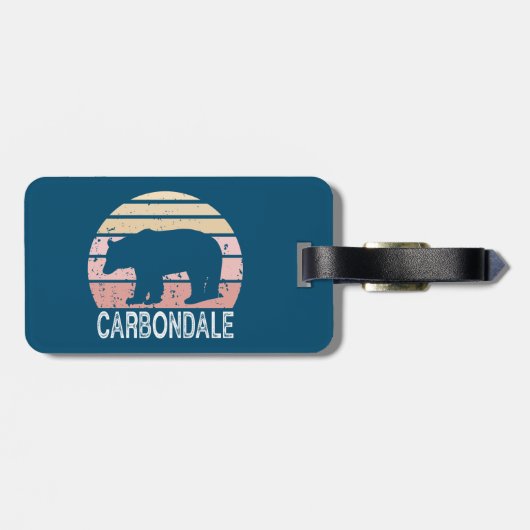 Carbondale Colorado Retro Bear Gepäckanhänger (Rückseite horizontal)