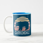 Carbondale Colorado Retro Bear Zweifarbige Tasse (Links)