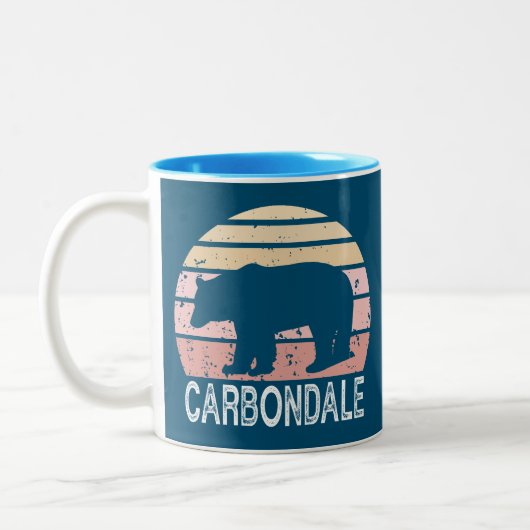 Carbondale Colorado Retro Bear Zweifarbige Tasse (Links)